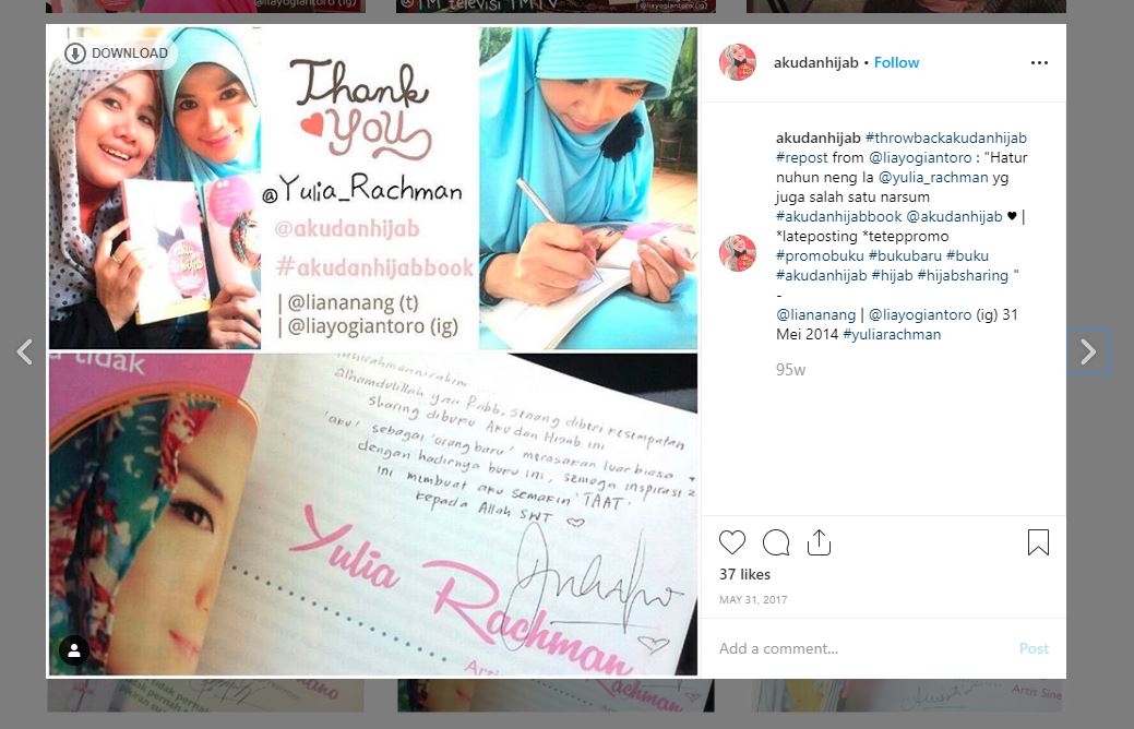 Yulia Rachman menjadi narasumber dalam buku 'Aku dan Hijab'