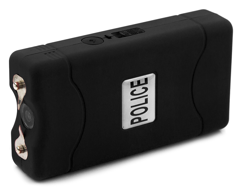 POLICE Mini Stun Gun 800 Black 50 BV Rechargeable With LED Flashlight Taser Case eBay