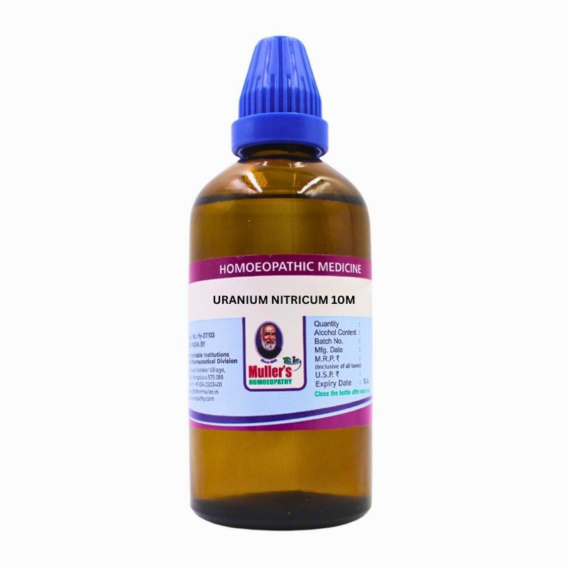 URANIUM NITRICUM 10M 100 ML MULLERS HOMOEOPATHY