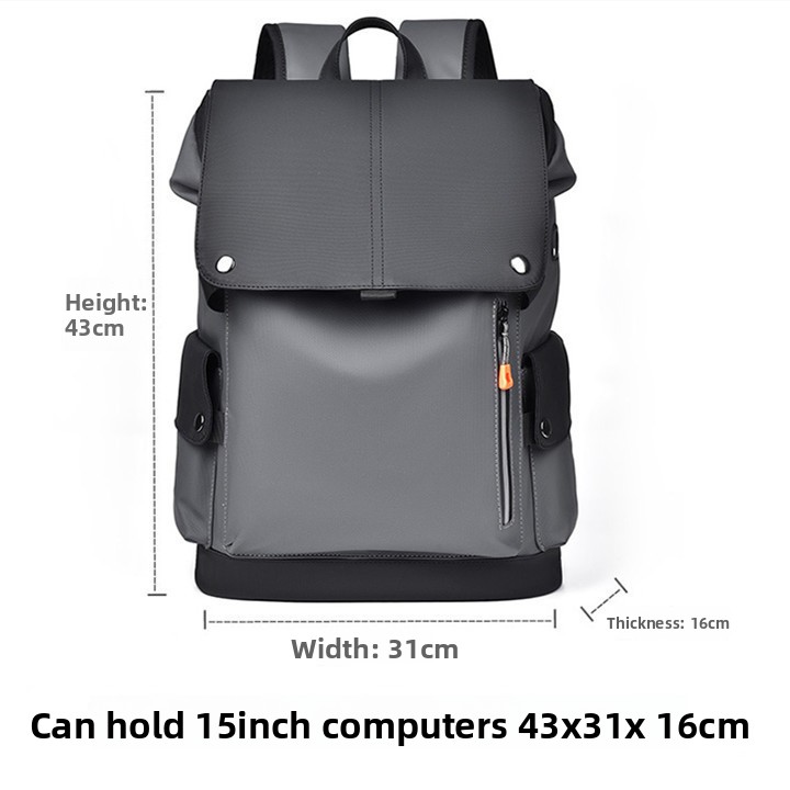 Black and gray Men Large Capacity Business Laptop Backpack Waterproof PU Leather Travel Rucksack with USB Port for Work and Travel in the destination market