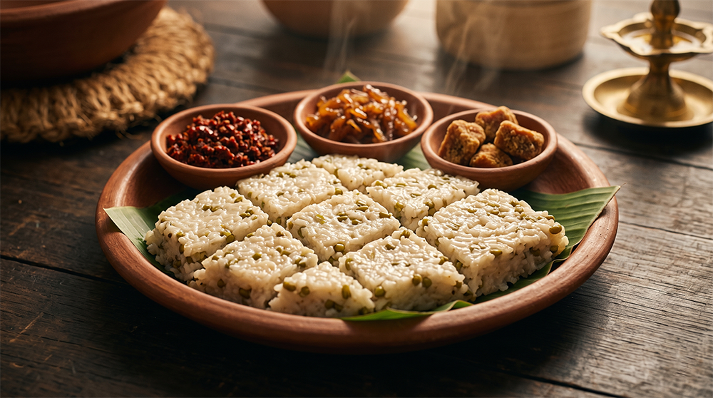 Authentic Sri Lankan Mun Kiri Bath (Mung Bean Milk Rice)