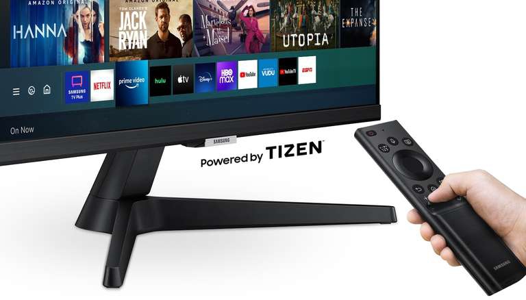 Elektra: Monitor Samsung Inteligente/Smart 24 IPS con Tizen (Netflix, HBO, Youtube, AppleTV, etc), Airplay 2, Dex, bocinas y Control Remoto