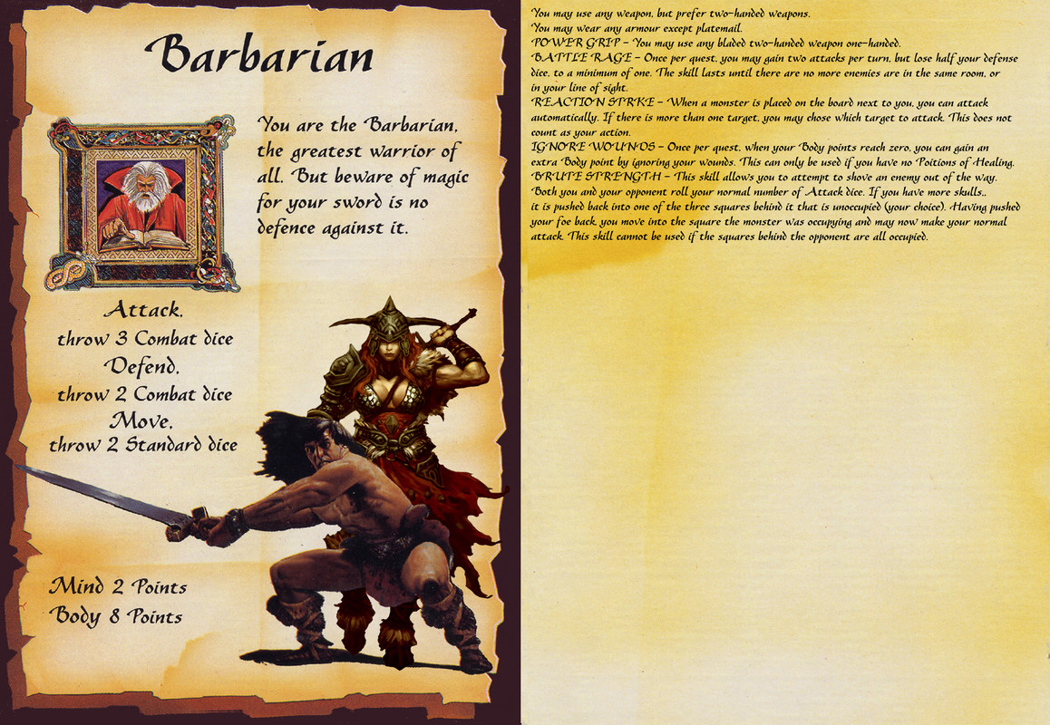 Character card Barbarian