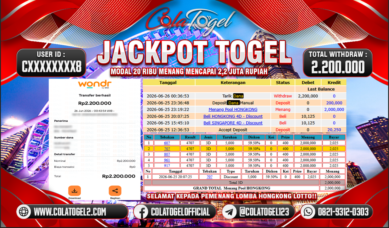 JACKPOT HONGKONG LOTTO!!