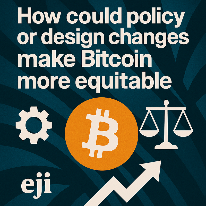 How could policy or design changes make Bitcoin more equitable