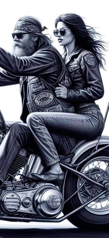 biker couple