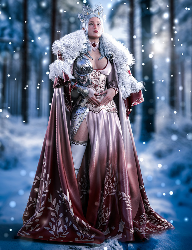 DFORCE SNOWFLAKE QUEEN OUTFIT TEXTURE ADD-ON