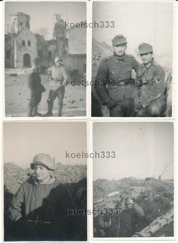 Jäger in Welisch Russland 1943 Ruinen Kirche Granatwerfer