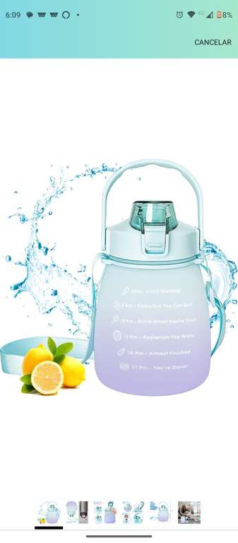 Amazon: Botella de Agua Motivacional de 1300ml