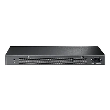 Switch TP-Link TL-SG1048 com todas as suas 48 portas Gigabit, pronto para montagem em rack.