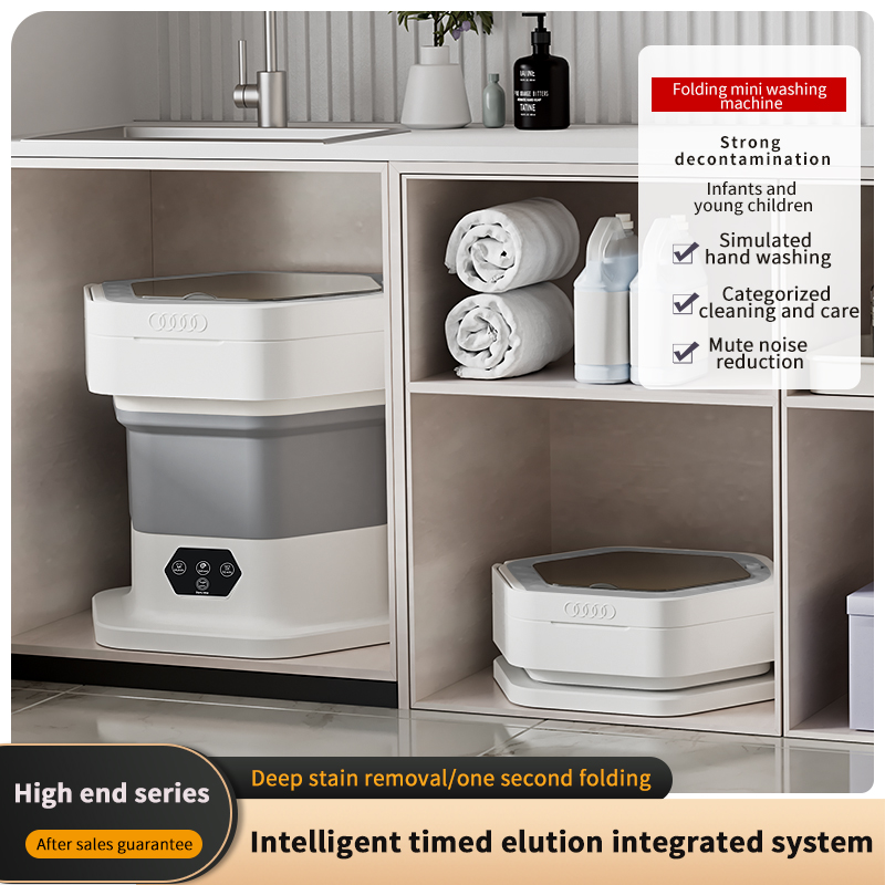 8L Mini Foldable Washing Machine Electric Small Washer for Underwear, Socks