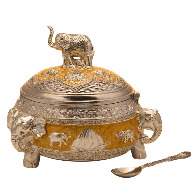 Peacock Big Mukhwas/sugar Pot Peach