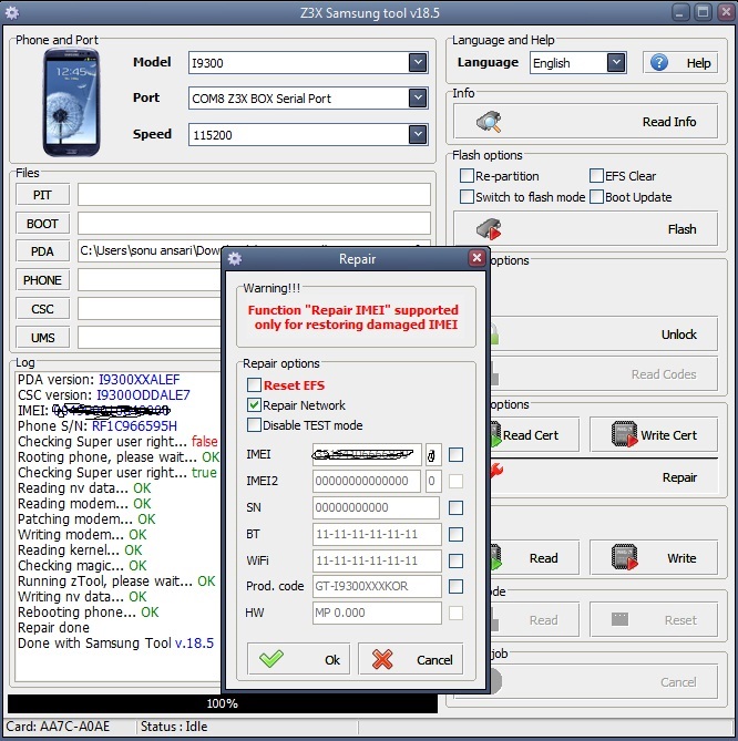 imei repair samsung galaxy s3