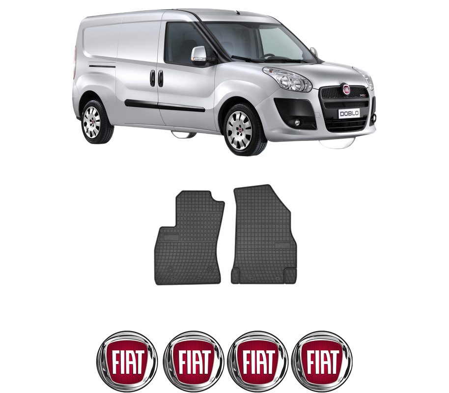 Set covorase presuri FIAT DOBLO Bus (263_) din 2010-2023, auto, din cauciuc thermoplastic, 4 Stickere auto cu FIAT