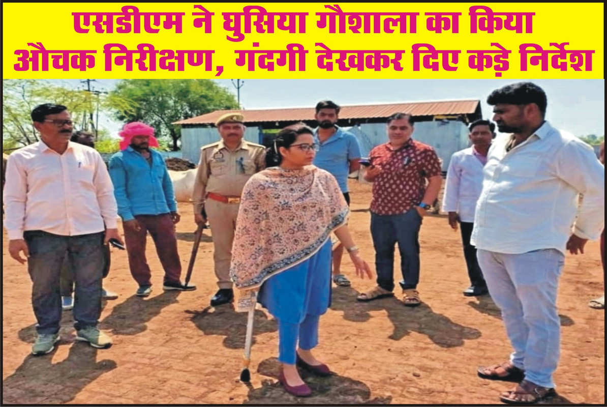 एसडीएम ने घुसिया गौशाला का किया औचक निरीक्षण, गंदगी देखकर दिए कड़े निर्देश