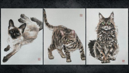 Relax With Brush Painting - Cat