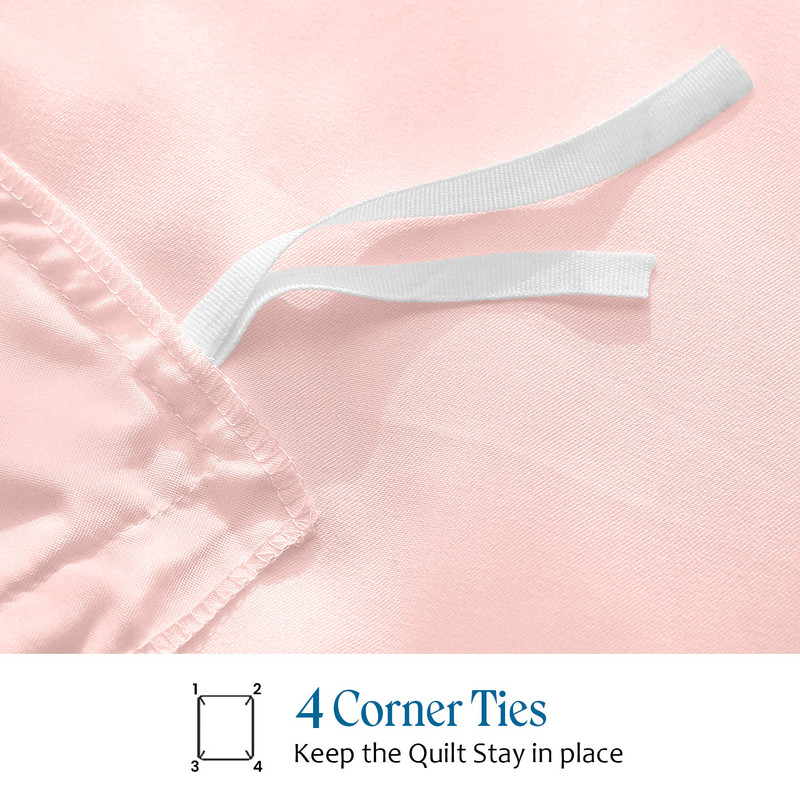 Picture of 1000 TC 100% Egyptian Cotton Duvet set Zipper Closur Ultra Soft Durable and Fade Resistant Color Pink Solid size Queen