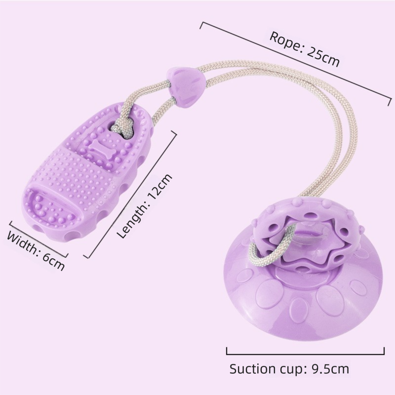 Perple Slipper-Style Dog Toy — Suction Cup Design: Durable, Chew-Resistant Teether for Mental Stimulation, Independent Play, and Energy Expenditure — Pet Dog Chewing Toy