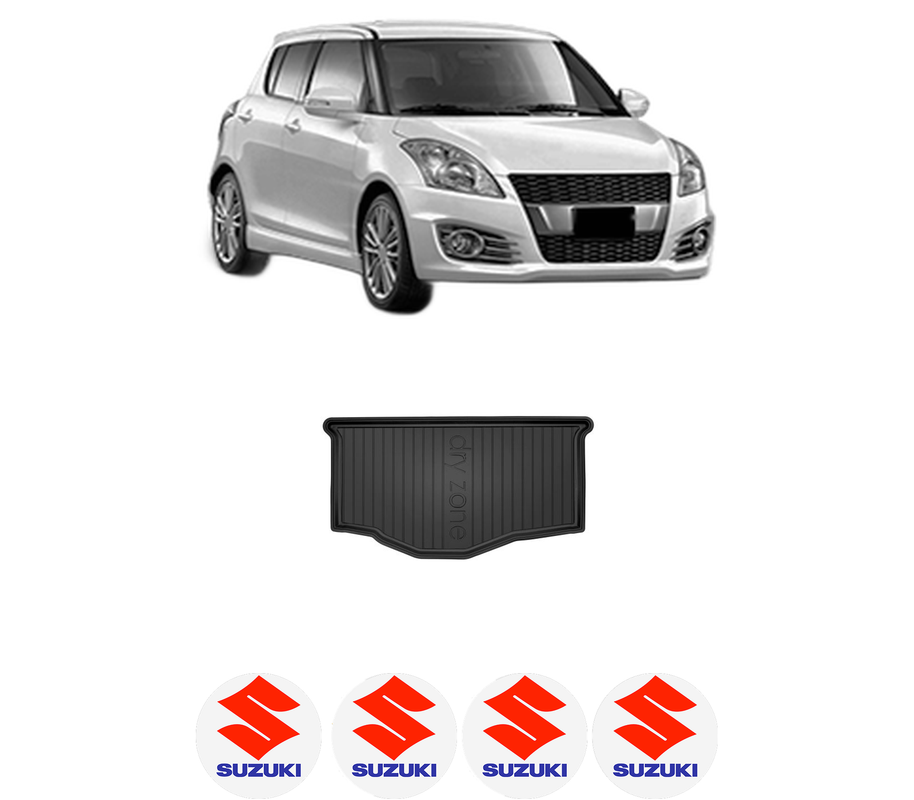 Tavita Portbagaj SUZUKI SWIFT IV (FZ, NZ) din 2010-2013, Protectie Portbagaj Auto, 4x Stickere auto cu SUZUKI