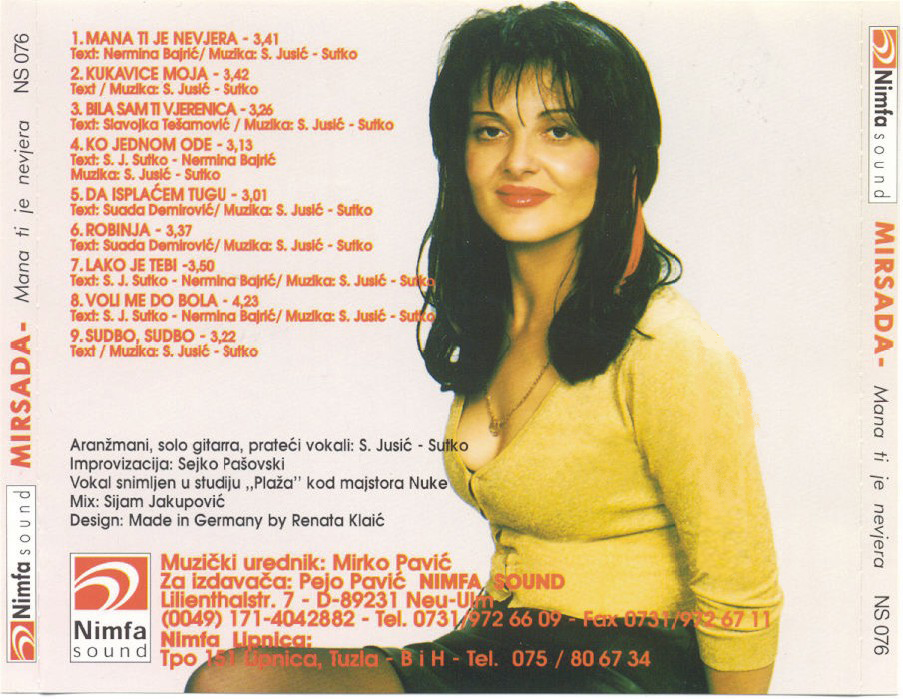 Mirsada Cizmic - Mana Ti Je Nevjera - Zadnja