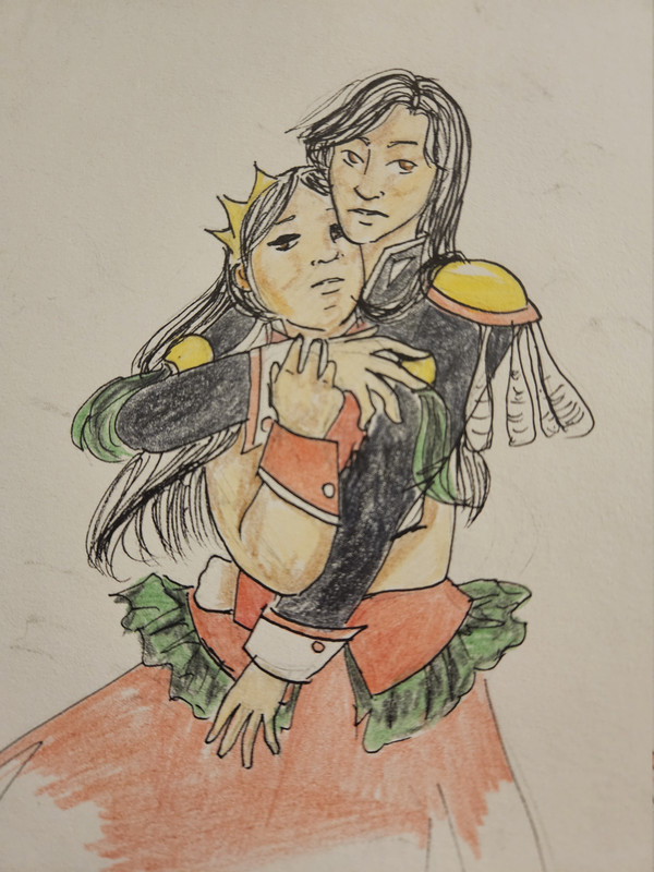 Xingxi and Qiping dressed as Utena and Anthy from Revolutionary Girl Utena