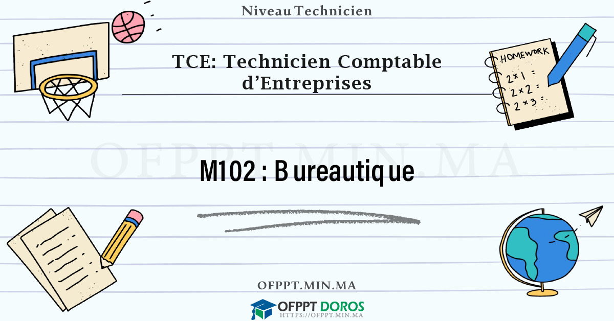 Sommaire détaillé du cours Bureautique M102 OFPPT - Structure du module
