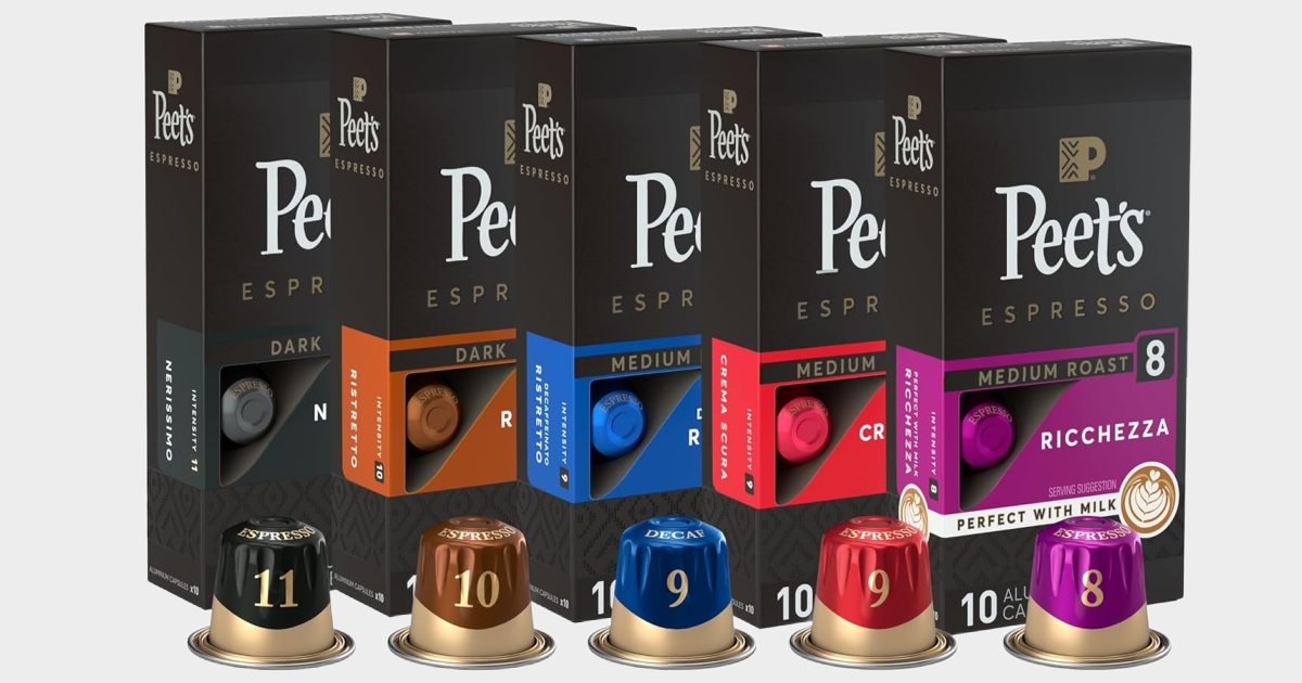 Peet’s Nespresso Capsules: 50-Count Variety Pack for Shipped! Peet’s Nespresso Capsules: 50-Count Variety Pack for Shipped!