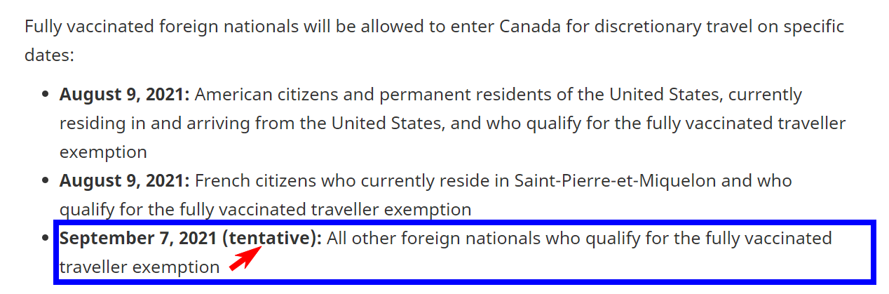 Canada: 7 de septiembre de 2021 (provisional) - Coronavirus en Canada: Noticias, cancelaciones