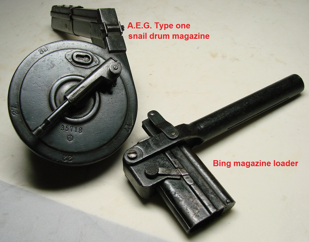 A.E.G. snail drum magazine and Bing magazine loader