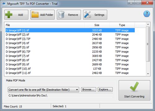 Mgosoft TIFF To PDF Converter 8.7.5