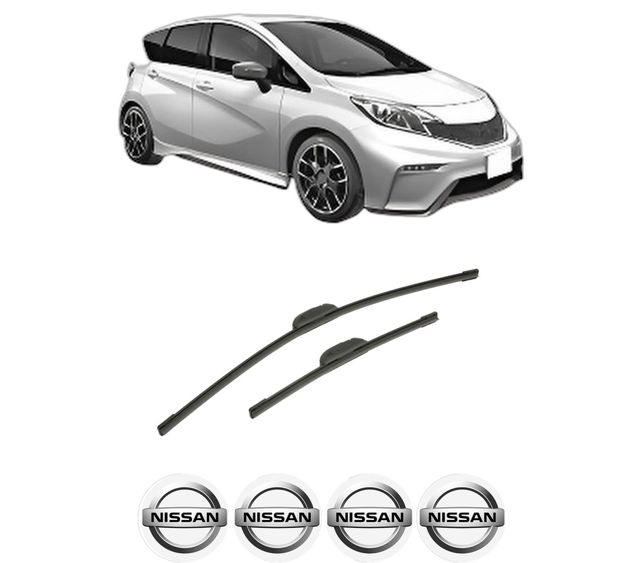 Set stergatoare auto NISSAN NOTE (E12) din 2012-2016, pentru parbriz auto, 2 bucati, Bosch Aerotwin Retrofit, din cauciuc siliconat rezistent, 4 Stickere Auto NISSAN