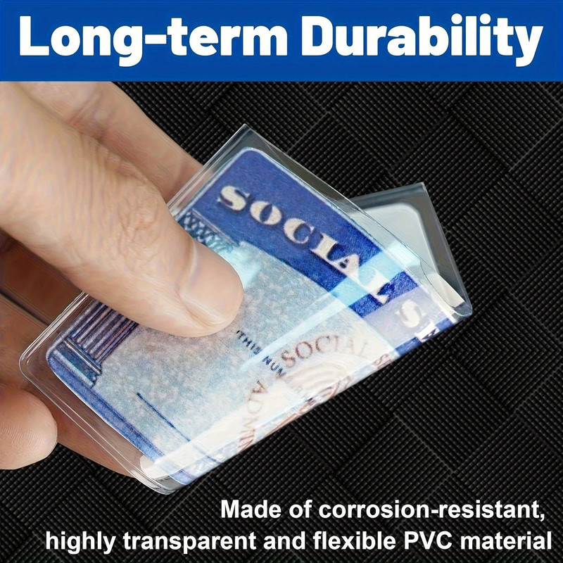 Durable PVC Social Security Card Protector Sleeve Credit Card Protectors Plastic Card Sleeves