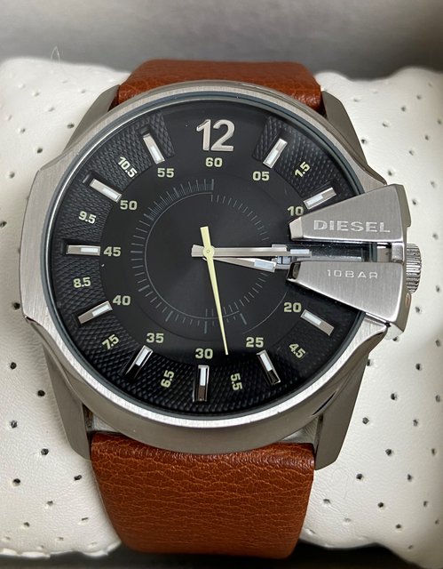 DIESEL Master Chief Black Dial Brown Leather Men's Watch DZ1617 | eBay