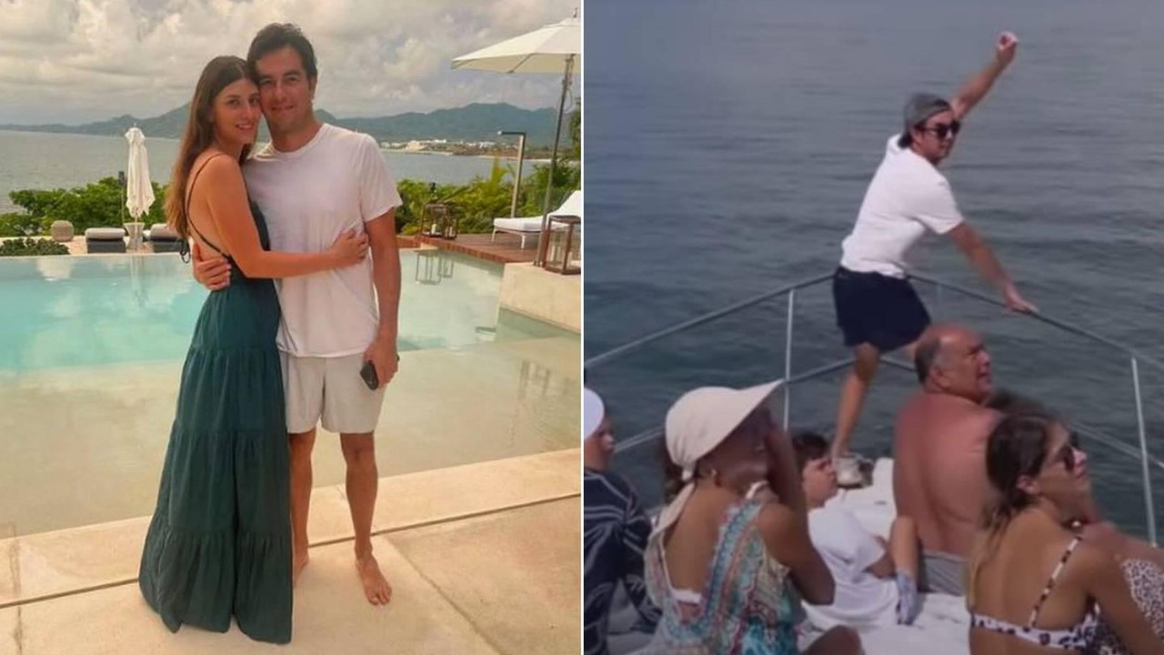 Checo Pérez nada con delfines durante sus vacaciones en Puerto Vallarta