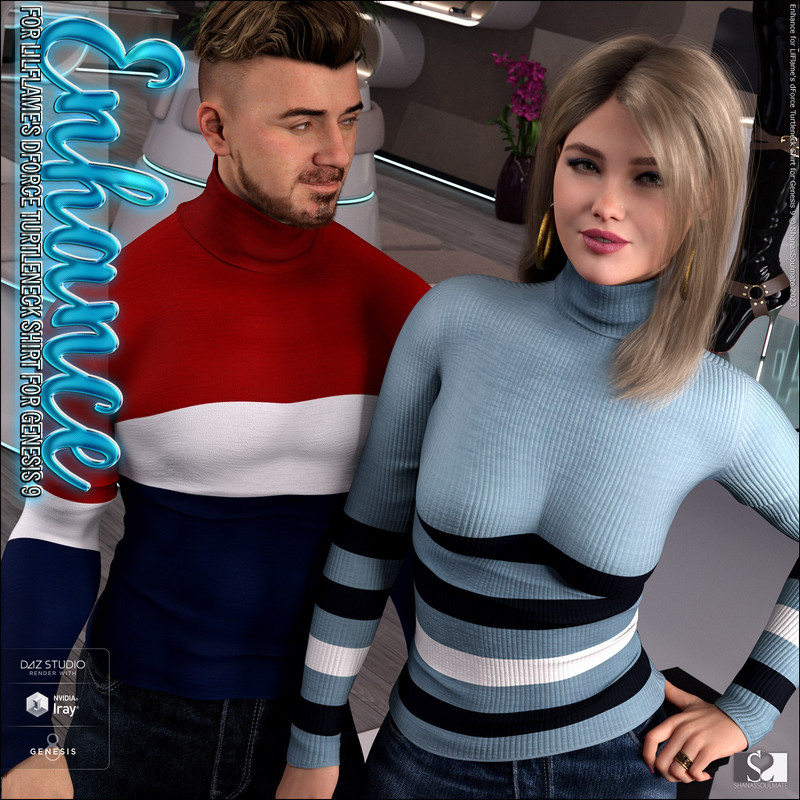 Enhance for dForce Turtleneck Shirt for Genesis 9