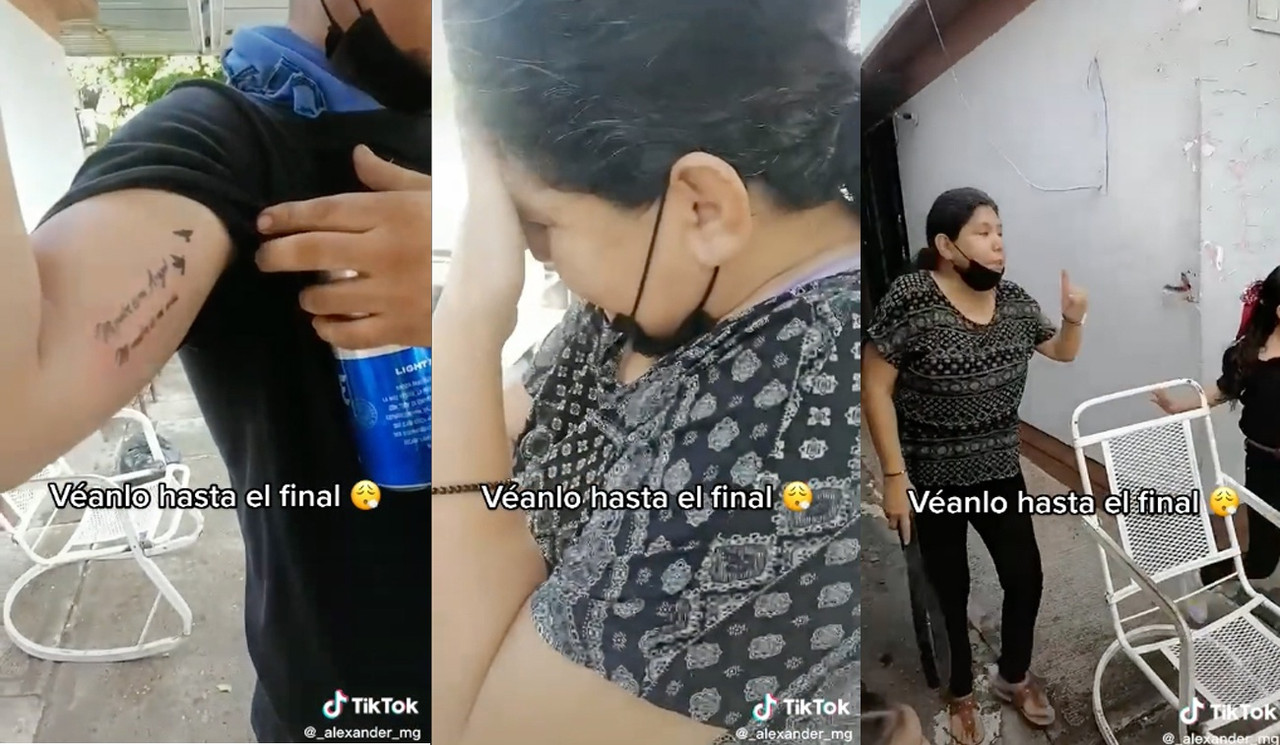 Reacción de una madre al ver que su hijo se tatuó, sacó el cinturón