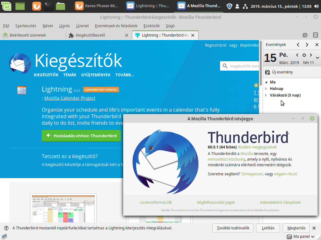 Thunderbird Lightning magyarítása | Linux Mint Magyar Közösség