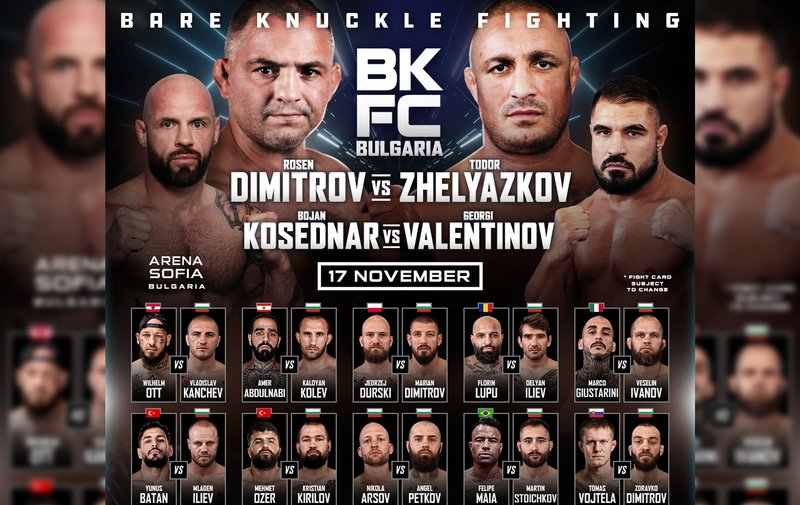 BKFC: Пълната файткарта на боевете с голи ръце в София