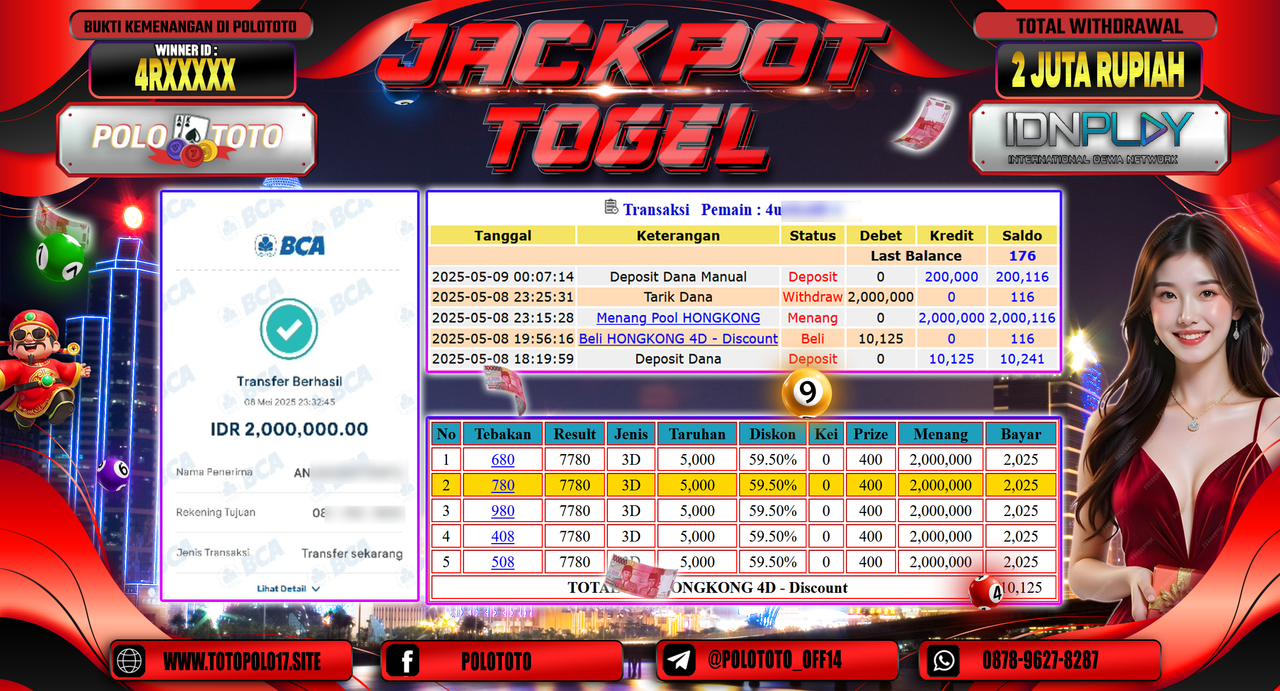 POLOTOTO JACKPOT TOGEL HONGKONG LOTTO Rp.2.000.000,-