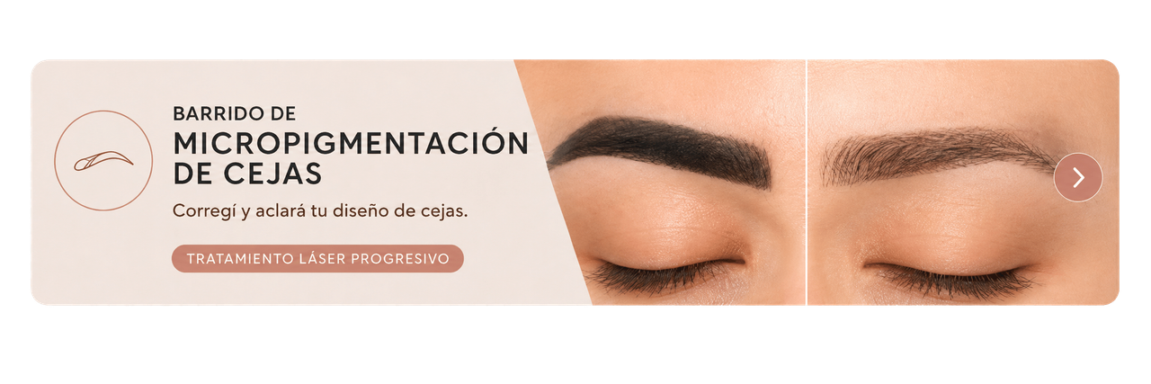 Banner barrido de micropigmentación de cejas con láser en BELDAD Studio