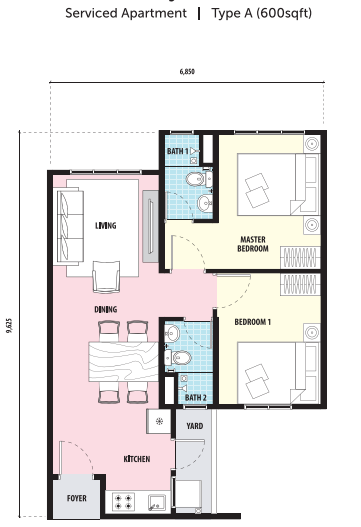 Skyria Type A floor plan in D'Island, Puchong, Selangor
