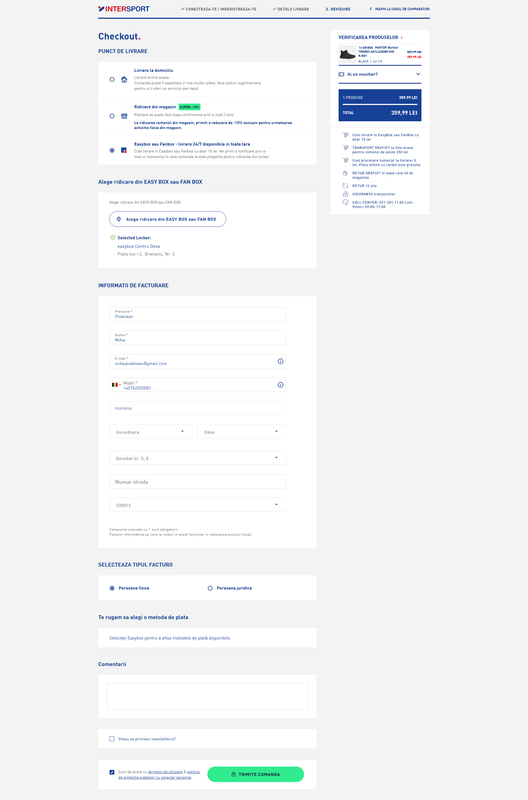 screencapture intersport ro pages checkout default aspx 2025 12 10 13 11 54
