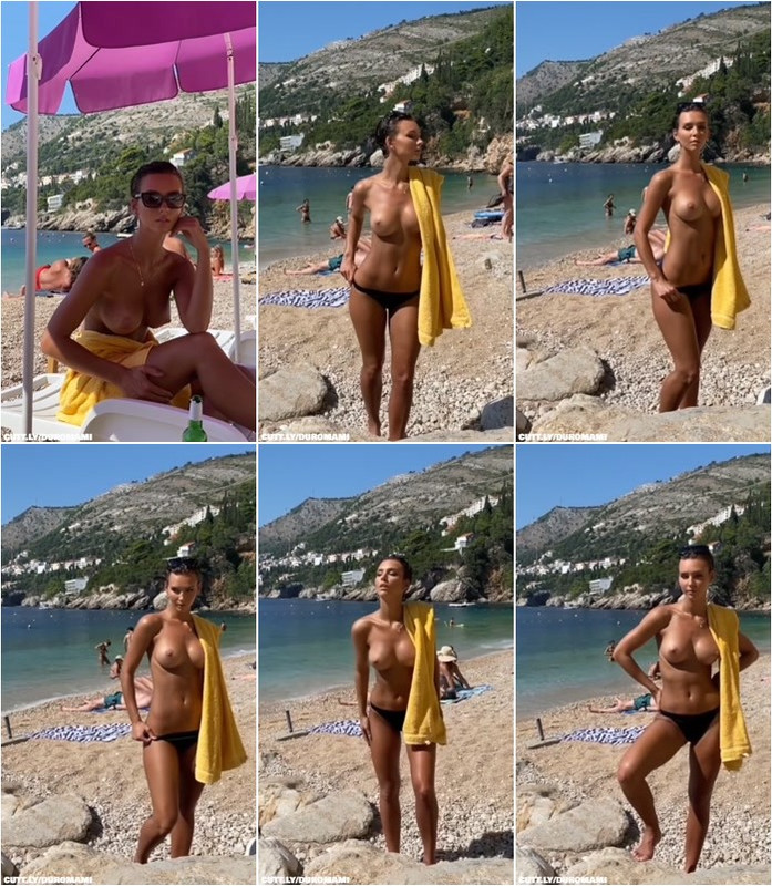 Beach-Beautiful-Exhibitionist-Flashing-Model-Pretty-Public-Short-Hair-Topless-Porn-2.jpg