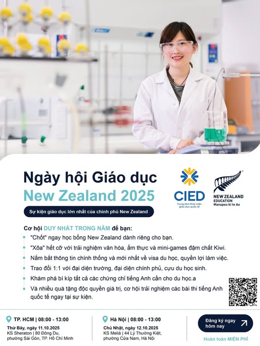 MỜI DỰ NGÀY HỘI GIÁO DỤC NEW ZEALAND 2025 NGÀY 12/10