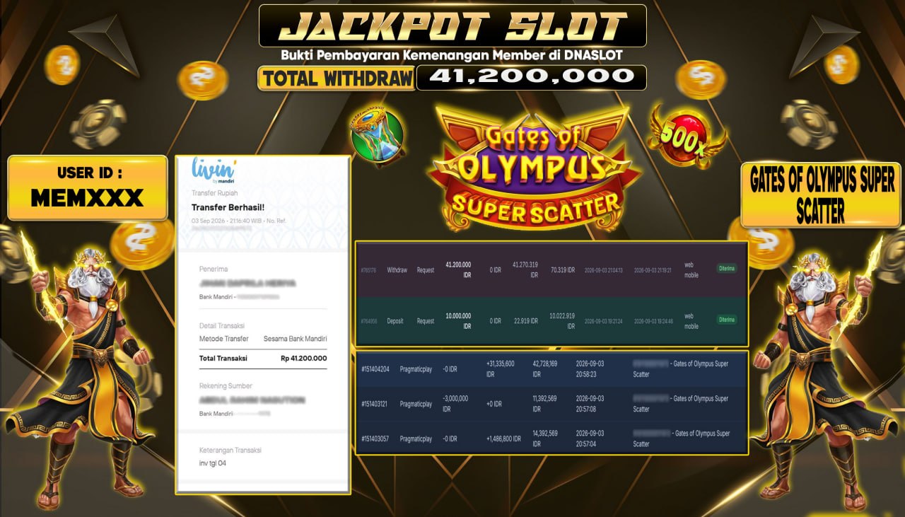 JACKPOT SLOT GATES OF OLYMPUS SUPER SCATTER  04 SEPTEMBER 2026