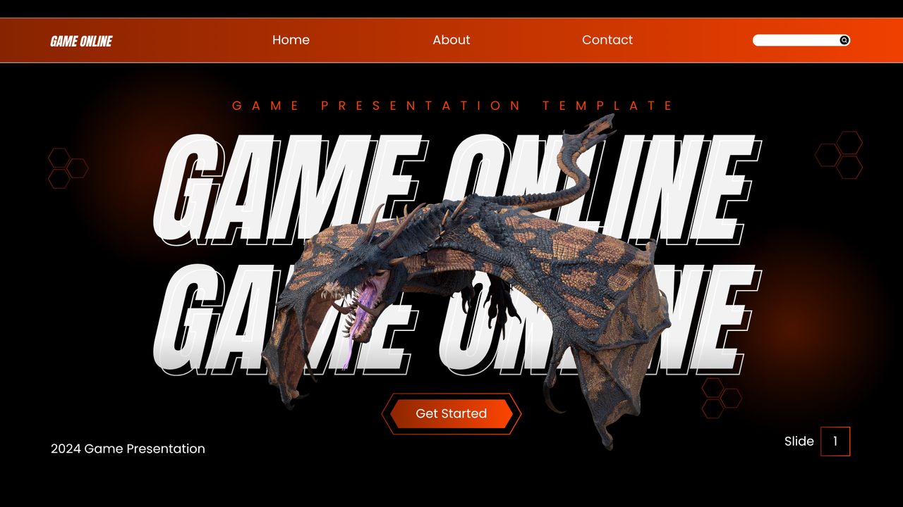 Orange and Black Gradient Bold Game Presentation