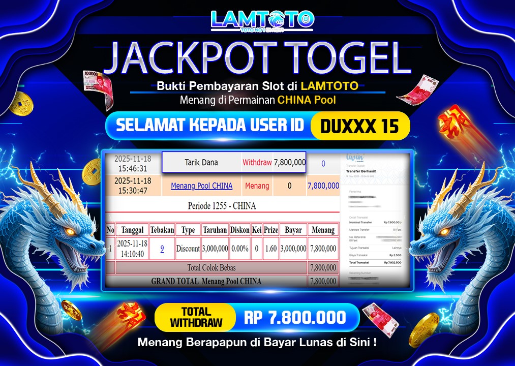 BUKTI JACKPOT LUNAS LAMTOTO