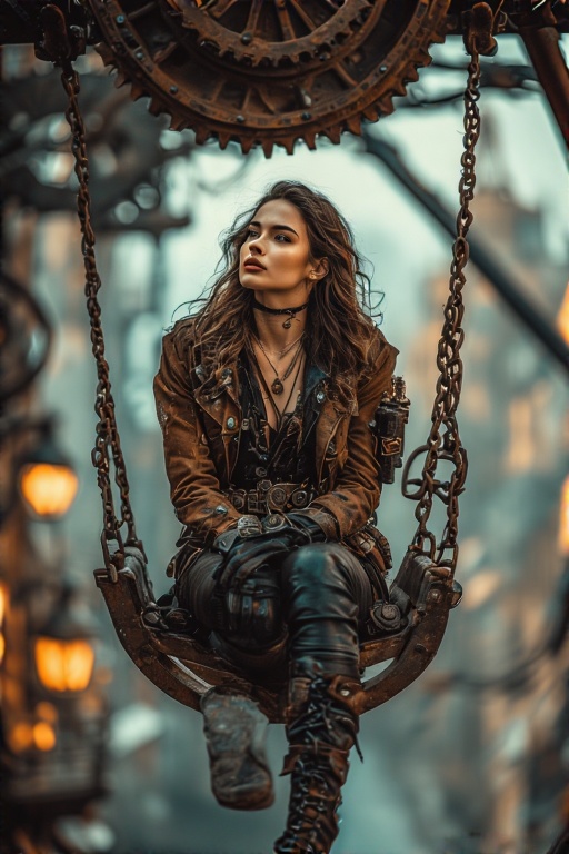 A-woman-seated-on-a-rusty-meta-2