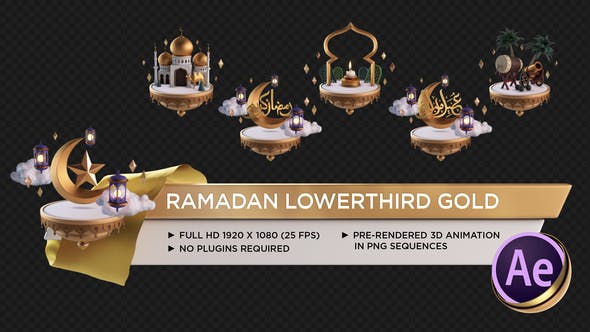 Videohive - Ramadan Lower Third Gold 26675781