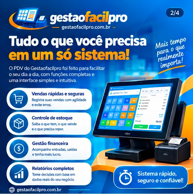 Gestão Fácil Pro - tela do sistema de PDV